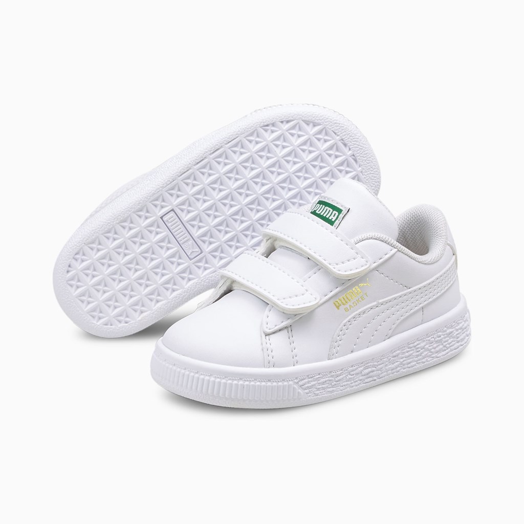 Baskets Puma Basket Classic XXI Toddler Fille Blanche Blanche | VRX-702364