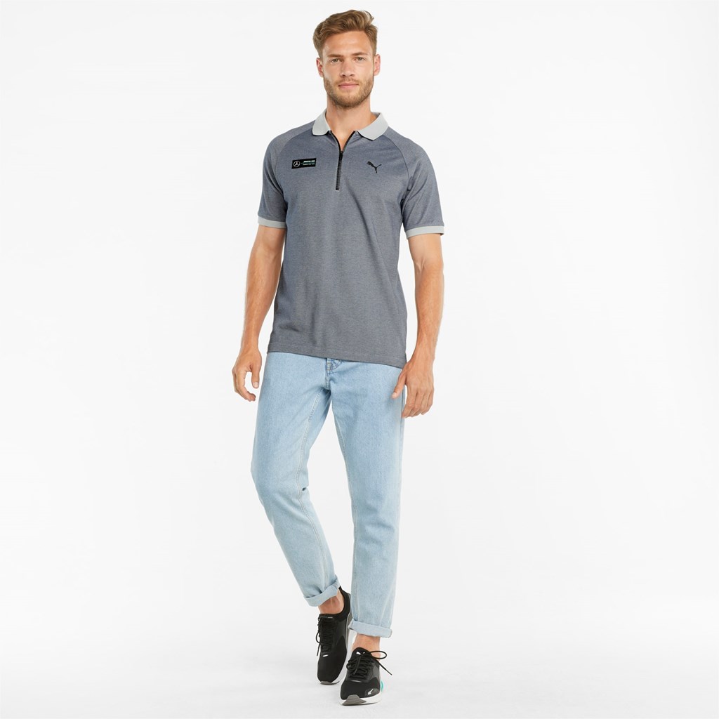 Polos Puma Mercedes F1 Two-Tone Homme Argent | 7451826-MR