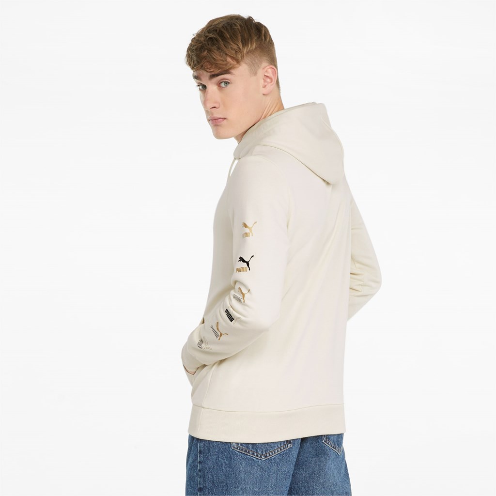 Sweat À Capuche Puma CG Graphic French Terry Homme Ivory Glow | 5217846-CP