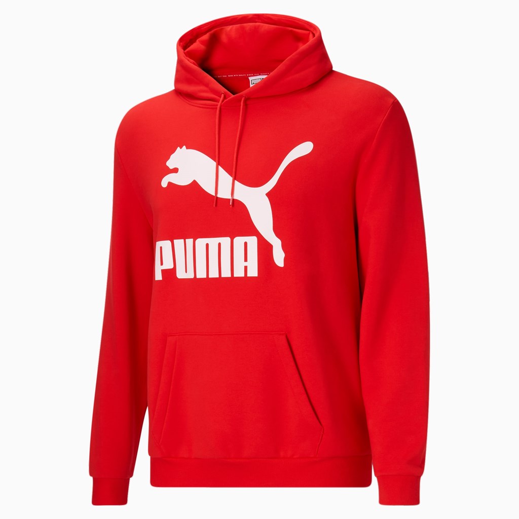 Sweat À Capuche Puma Classic Logo Hoodie FL BT Homme Rouge Blanche | 1269053-EH
