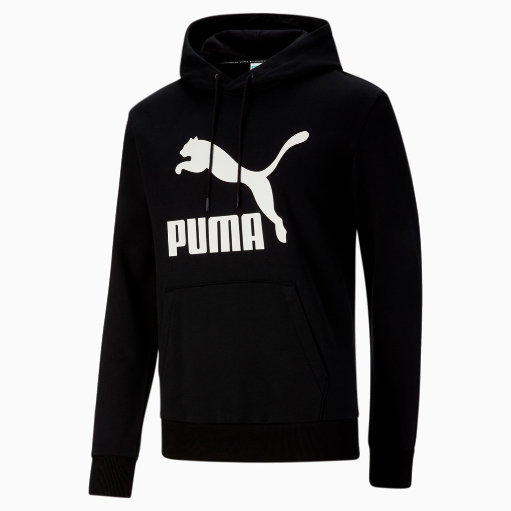 Sweat À Capuche Puma Classics Logo Homme Noir Blanche | 6879543-TJ