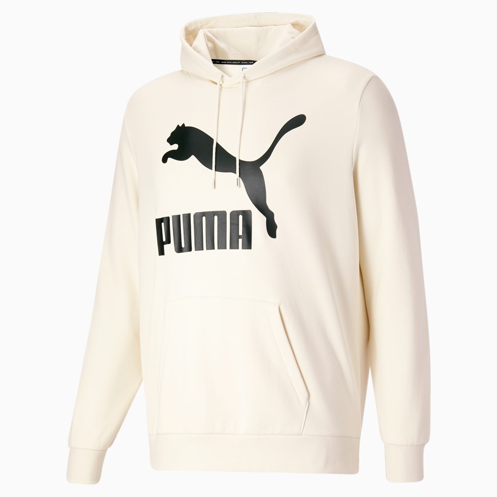 Sweat À Capuche Puma Classics Logo Hoodie FL BT Homme Ivory Glow | 9684157-JP