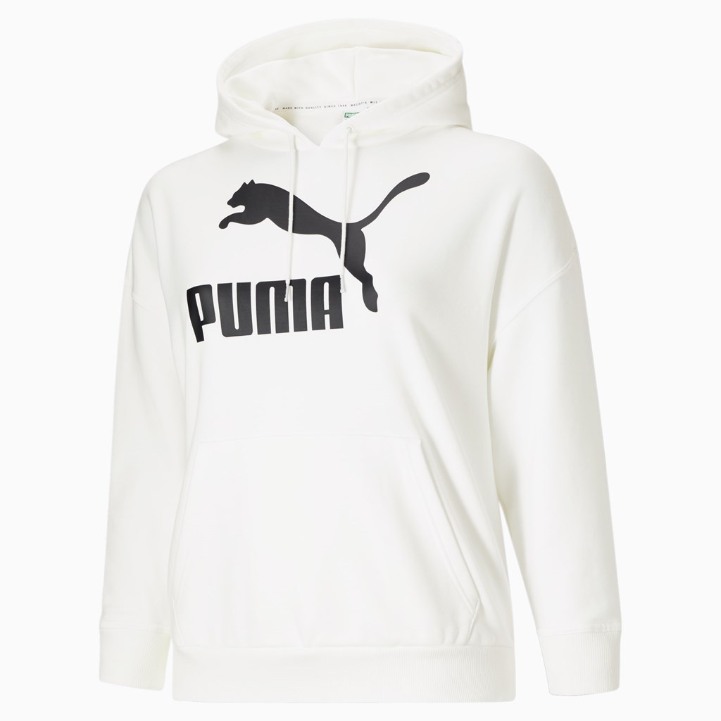 Sweat À Capuche Puma Classics Logo PL Femme Blanche Noir | 4029317-WX