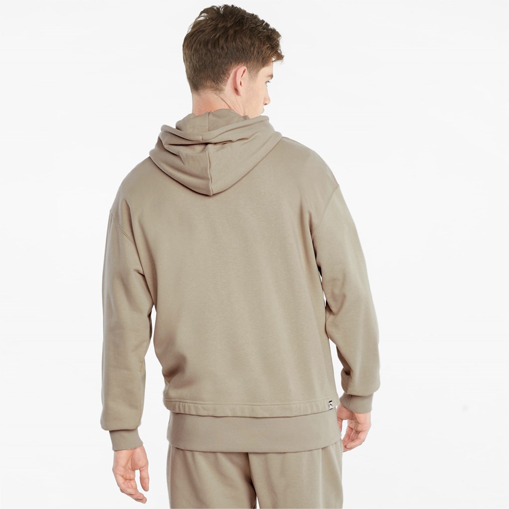 Sweat À Capuche Puma Downtown Graphic French Terry Homme Vert | 1450673-CX