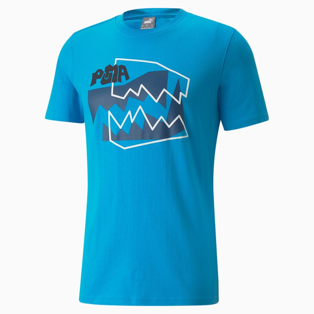 T Shirt Running Puma 4th Quarter Basketball Homme Bleu Azur | 4089612-VZ
