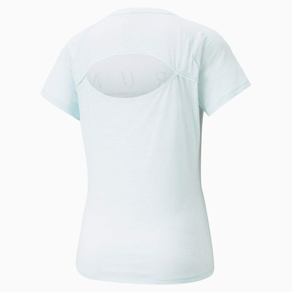 T Shirt Running Puma 5K Logo Corta Sleeve Femme Bleu | 0534217-TR