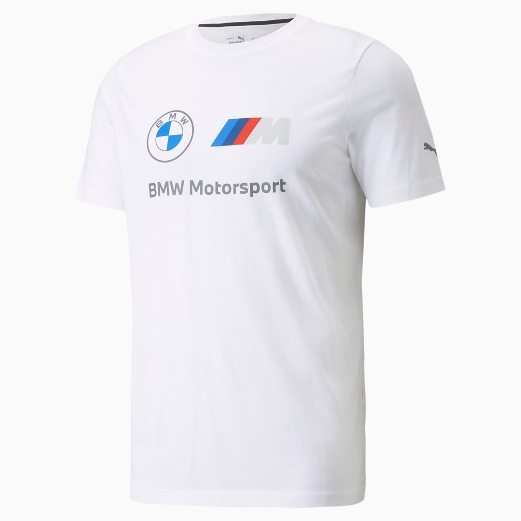 T Shirt Running Puma BMW M Motorsport Essentials Logo Homme Blanche | 4106372-ML
