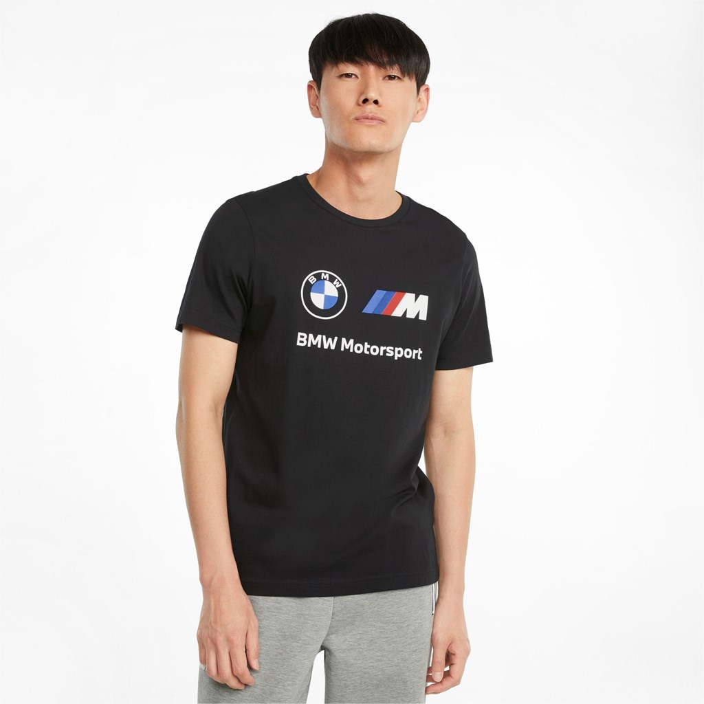 T Shirt Running Puma BMW M Motorsport Essentials Logo Homme Noir | 6014273-VR