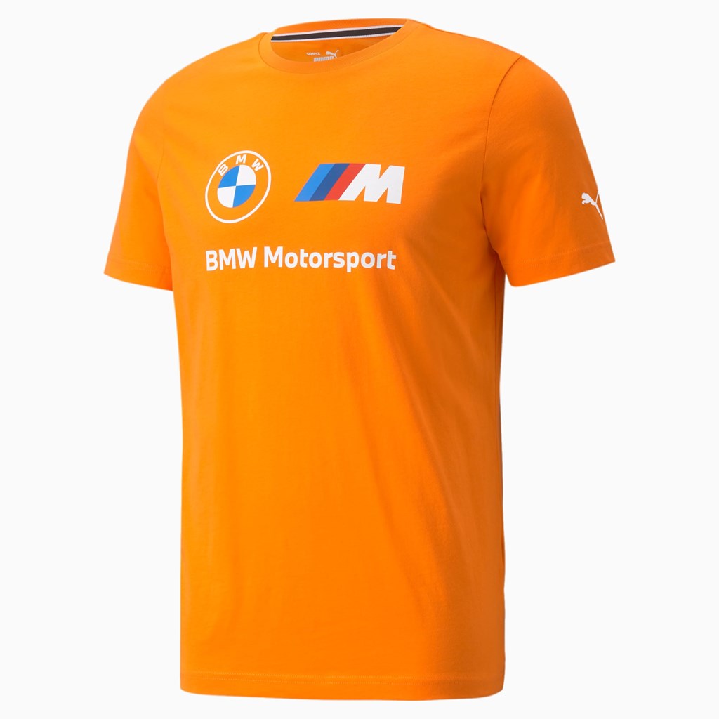 T Shirt Running Puma BMW M Motorsport Essentials Logo Homme Orange | 9513287-ZP