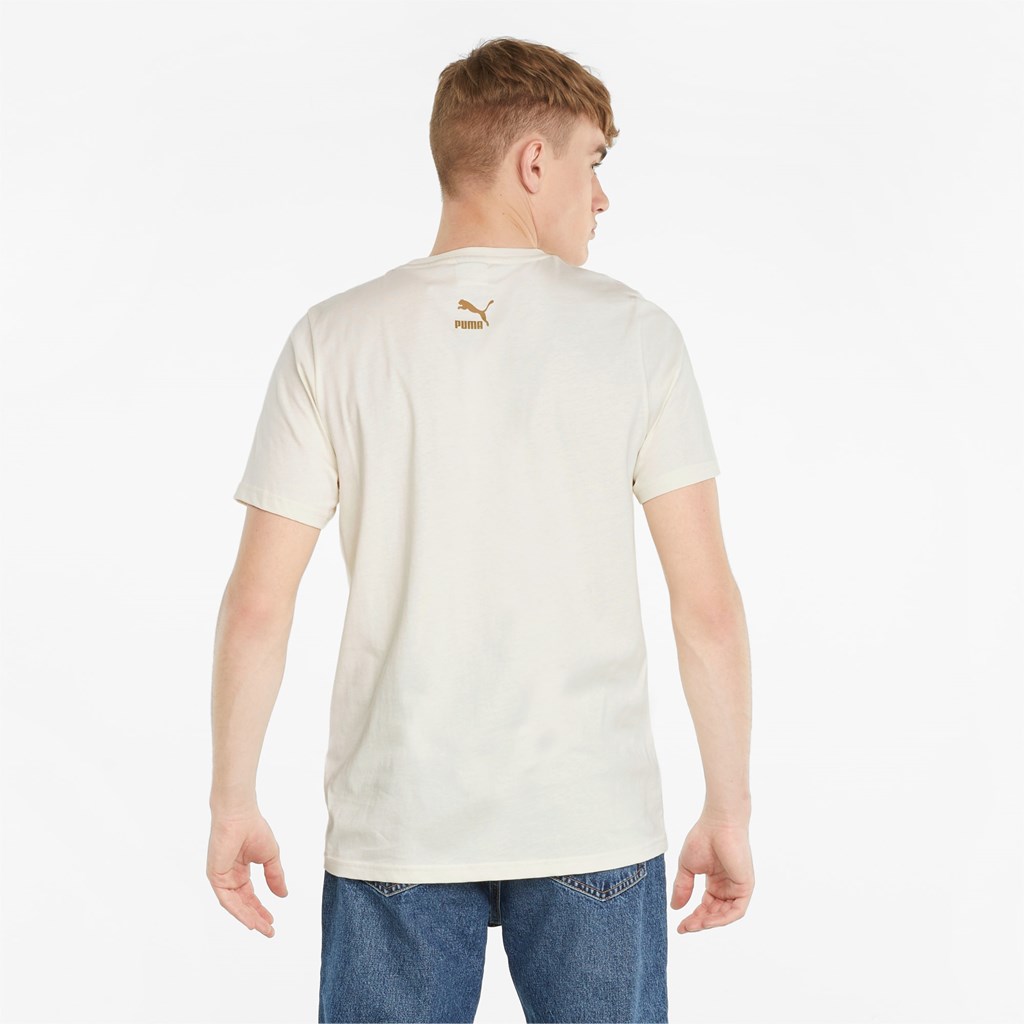T Shirt Running Puma Classics Graphics Homme Ivory Glow | 3541069-LI
