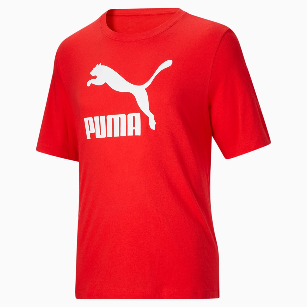 T Shirt Running Puma Classics Logo BT Homme Rouge Blanche | 6950348-ZD