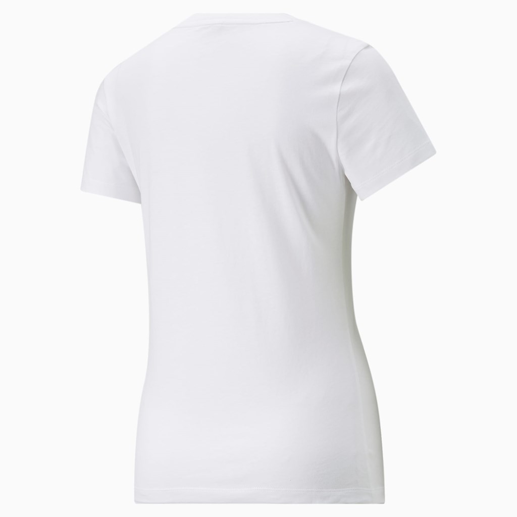 T Shirt Running Puma Classics Logo Femme Blanche Argent | 7918502-CH