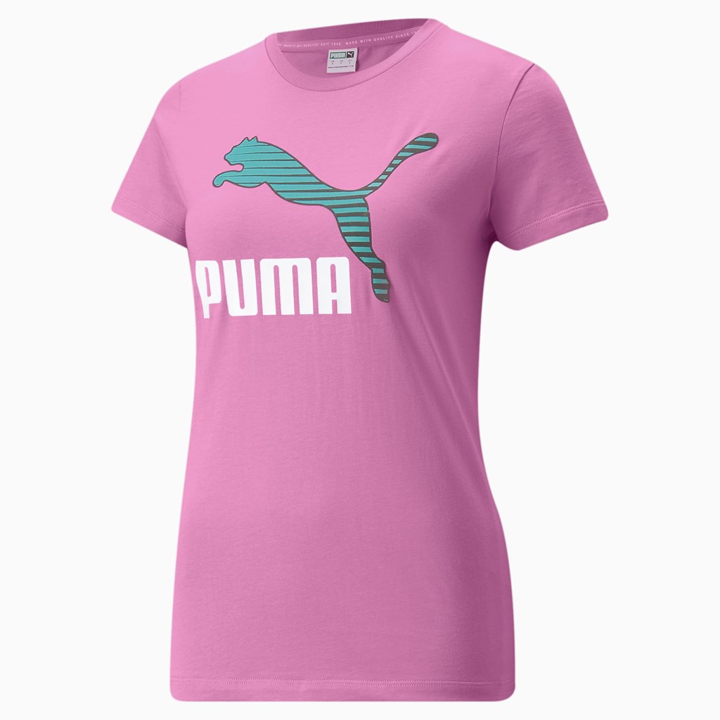 T Shirt Running Puma Classics Logo Interest Femme Opera Mauve / SWXP | 5369701-XH