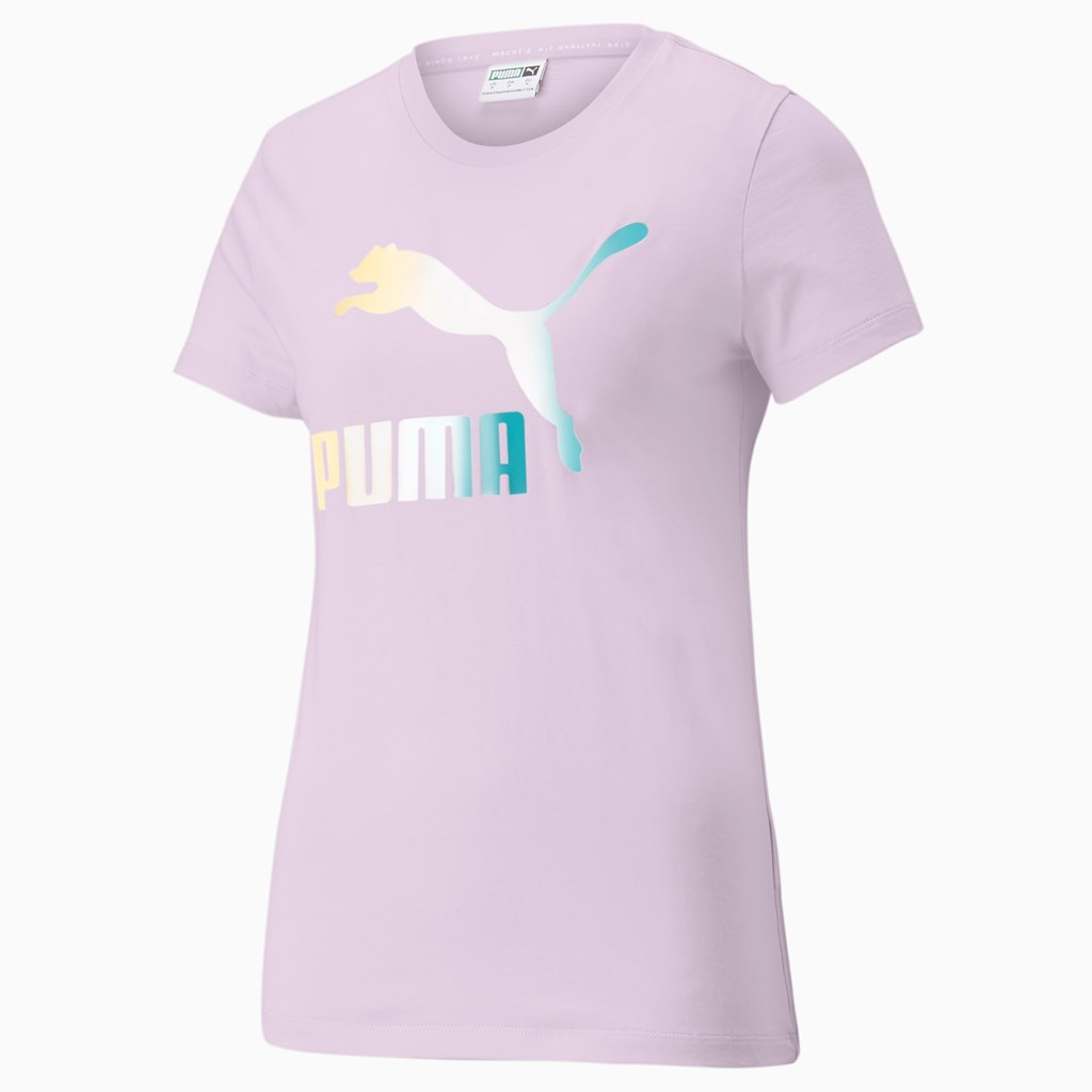 T Shirt Running Puma Crystal Galaxy Graphic Femme Lavande | 8590471-WT