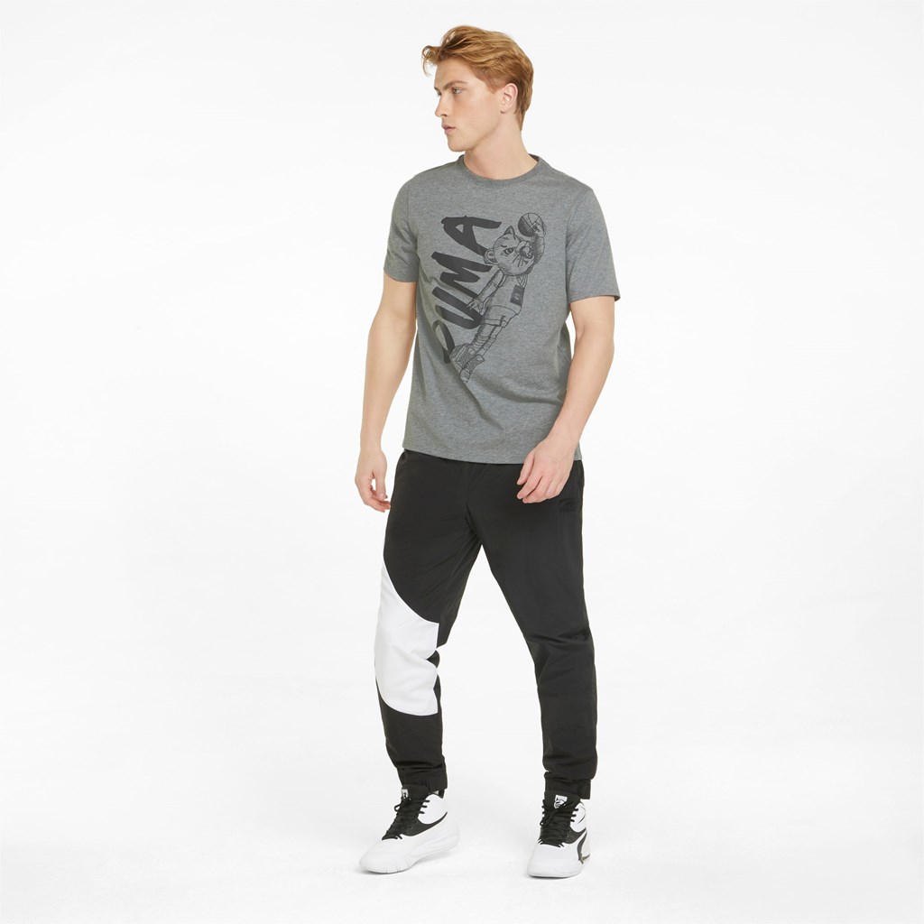T Shirt Running Puma Dylan Corta Sleeve Basketball Homme Noir | 7513046-CS