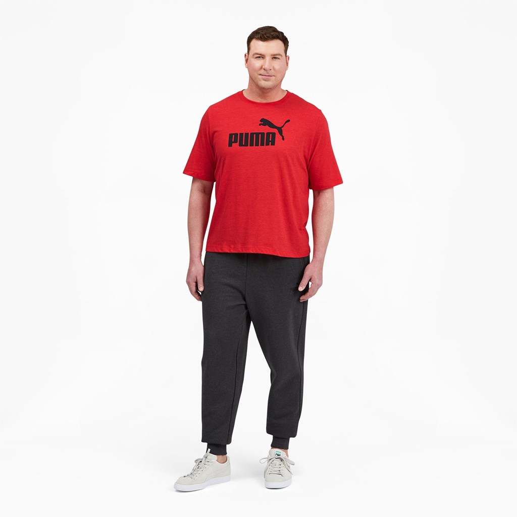 T Shirt Running Puma Essentials Heathe BT Homme Rouge | 1429873-LN