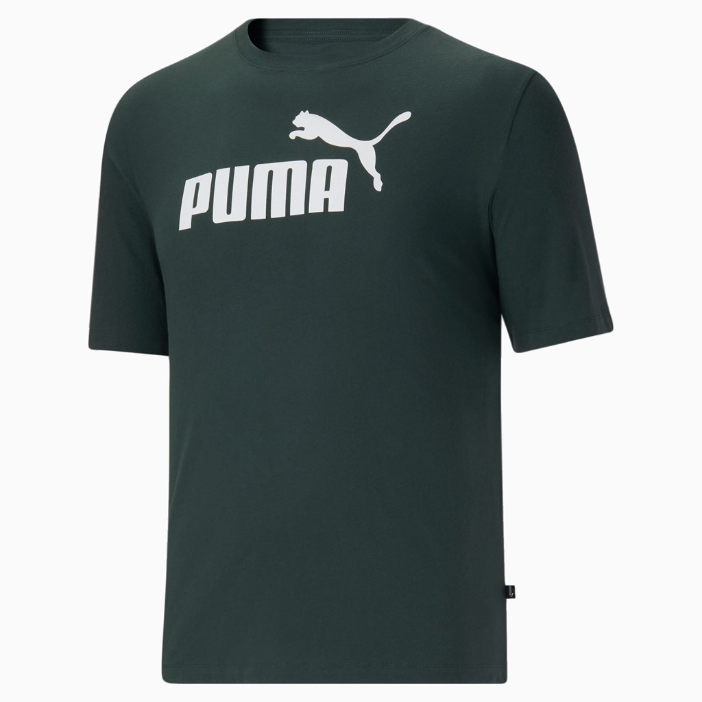 T Shirt Running Puma Essentials Logo BT Homme Vert Blanche | 4756289-FT