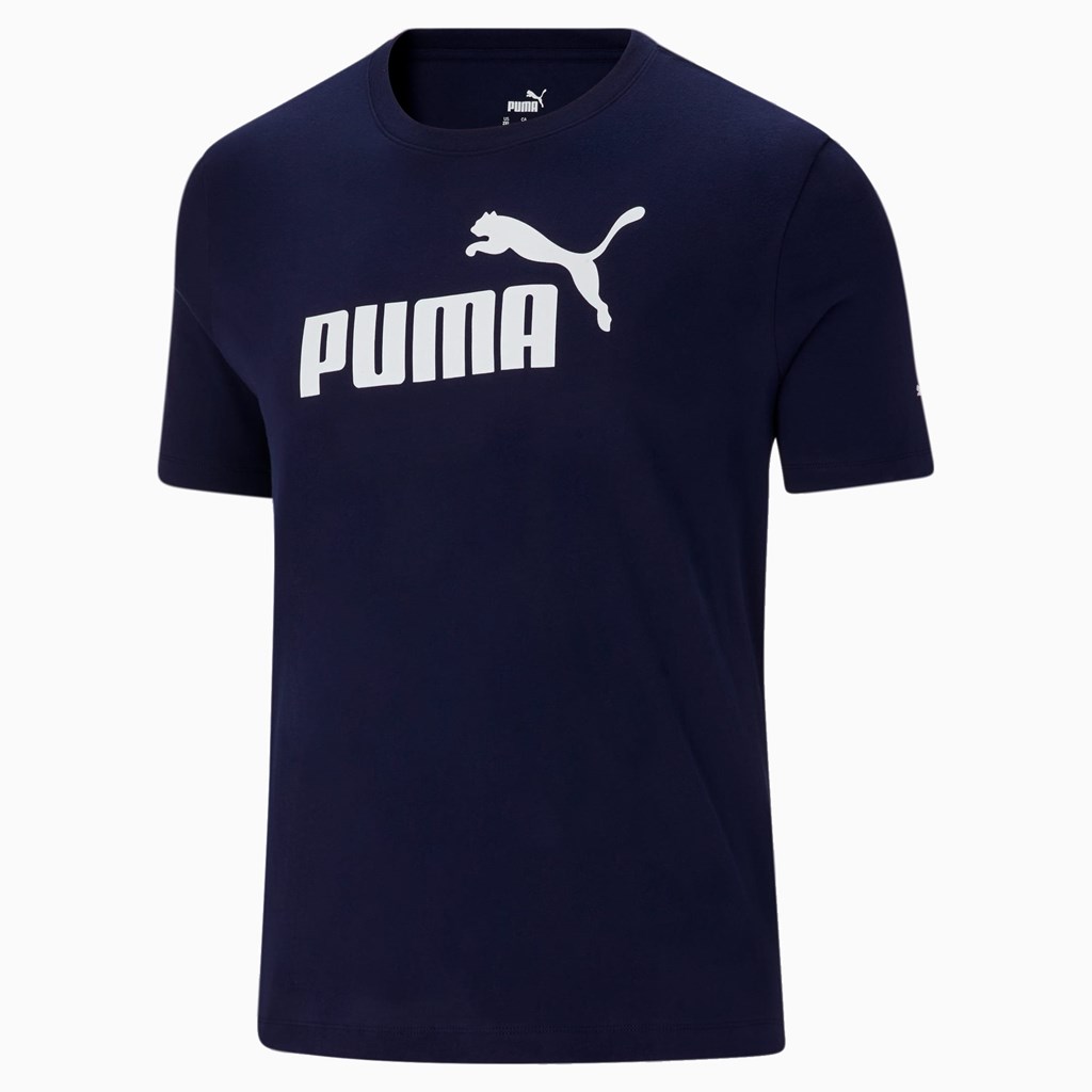 T Shirt Running Puma Essentials Logo BT Homme Peacoat | 5240816-PZ