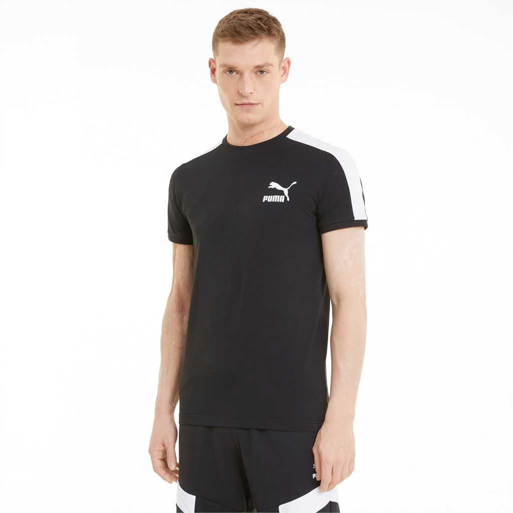 T Shirt Running Puma Iconic T7 Homme Noir | 6945230-ZR