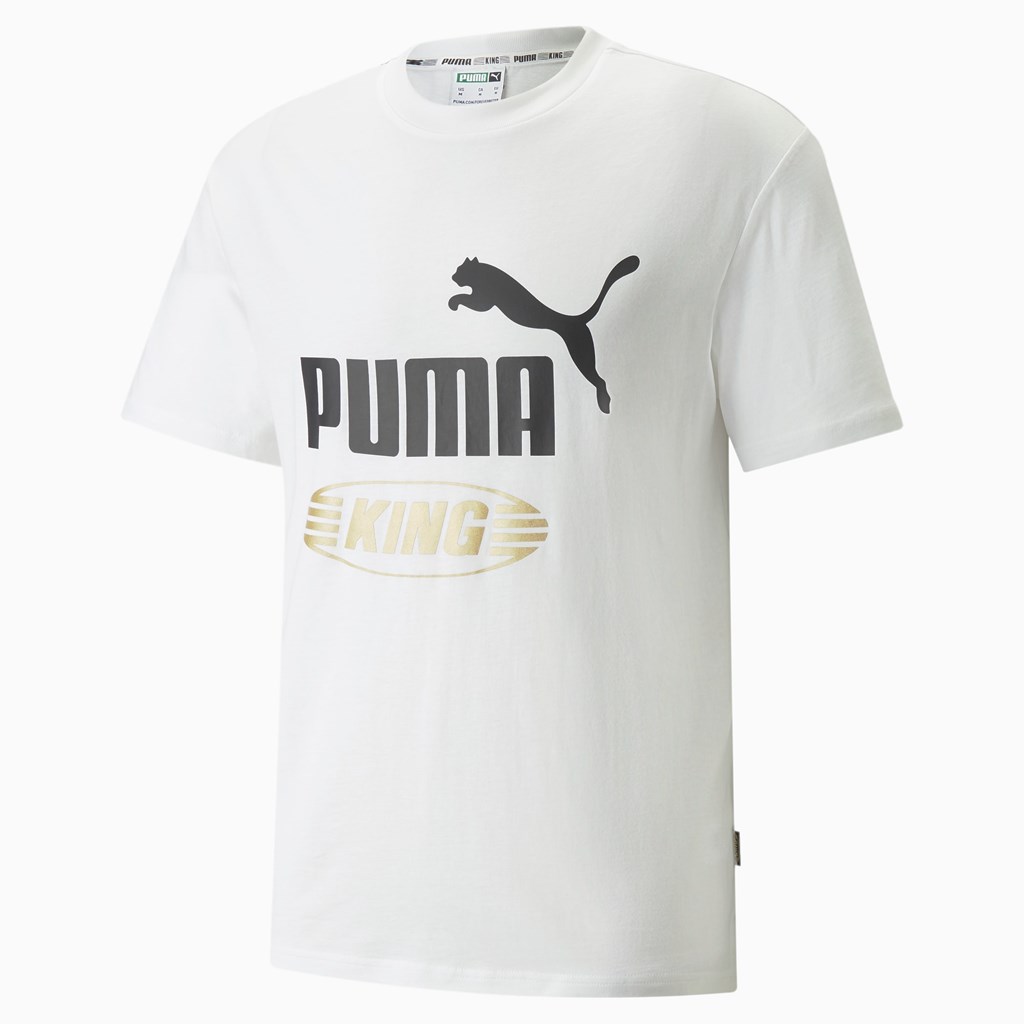 T Shirt Running Puma King Logo Homme Blanche | 8673240-LC