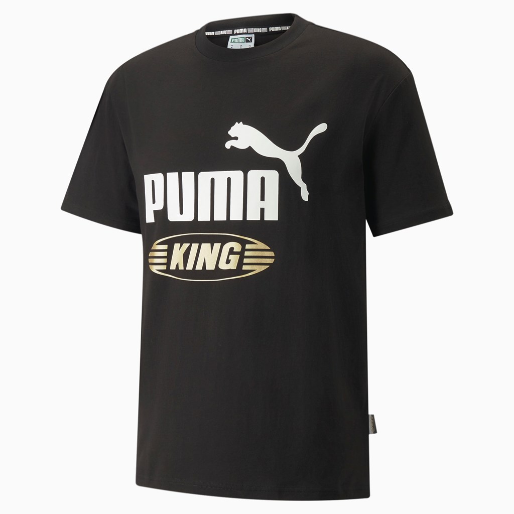 T Shirt Running Puma King Logo Homme Noir | 4687052-PI