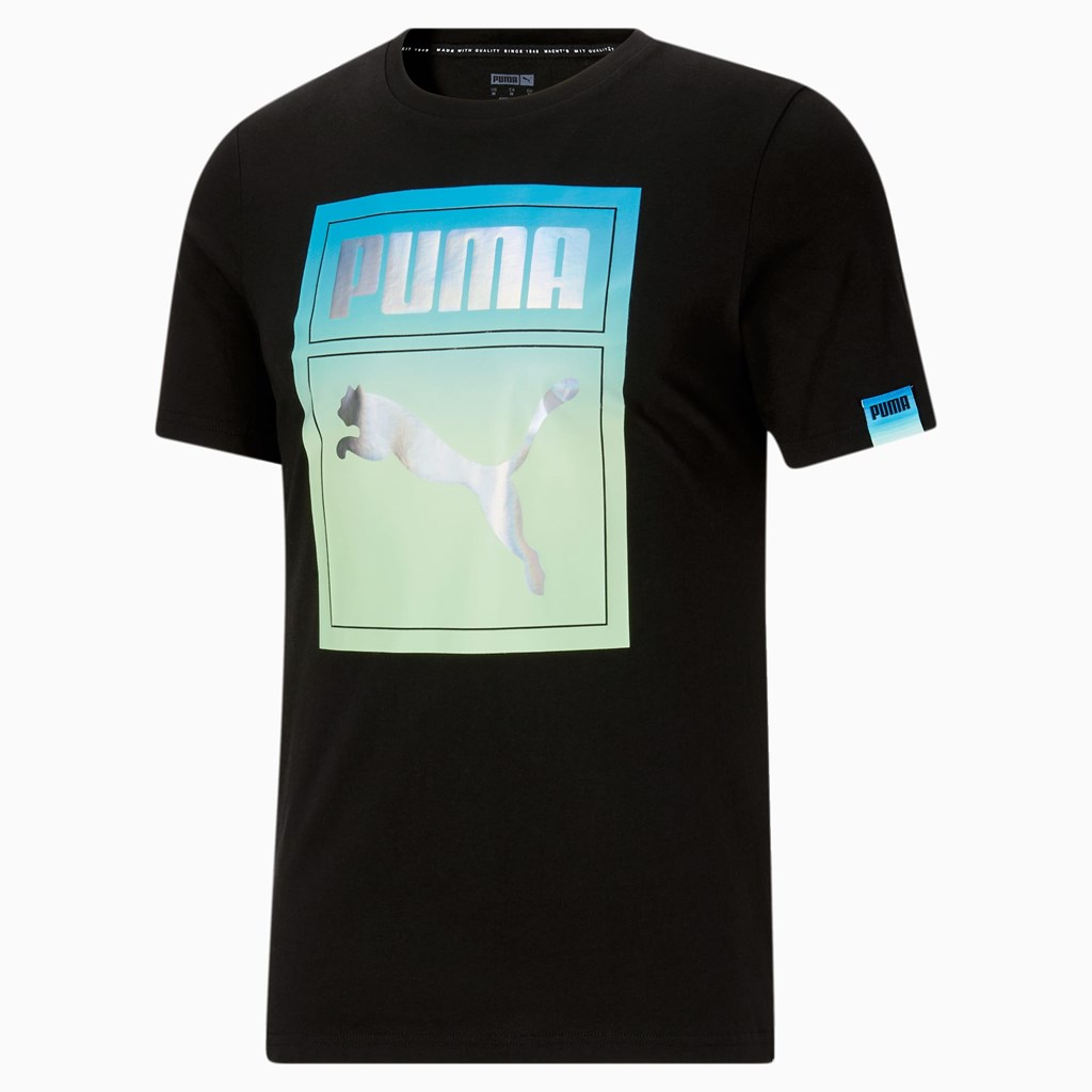 T Shirt Running Puma Lightsense Box Logo Homme Noir | 3569048-VQ