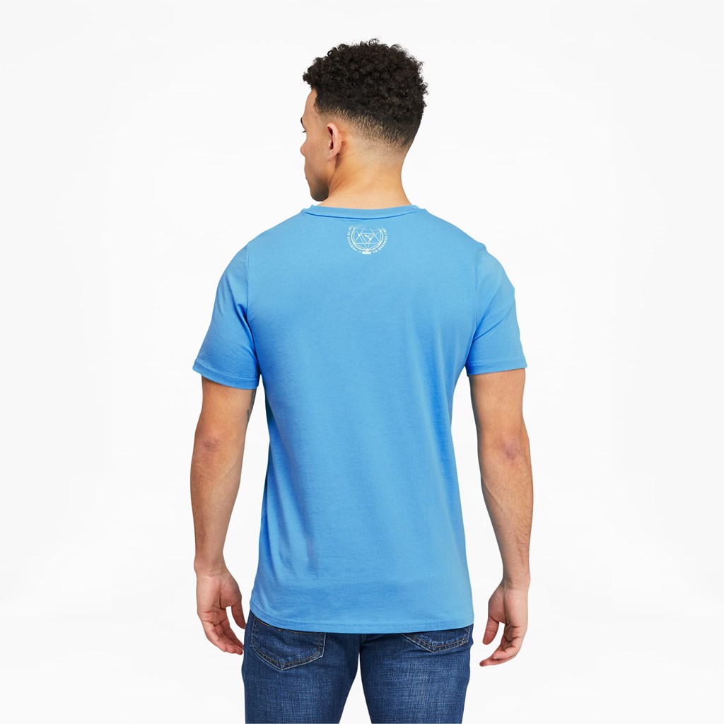 T Shirt Running Puma Lightsense Box Logo Homme Bleu Azur | 4976512-QK