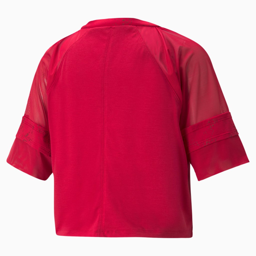 T Shirt Running Puma Mode Luxe Raglan Course Femme Rouge | 0358416-NK