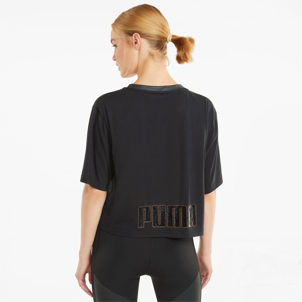 T Shirt Running Puma Moto Course Femme Noir | 4682350-QV