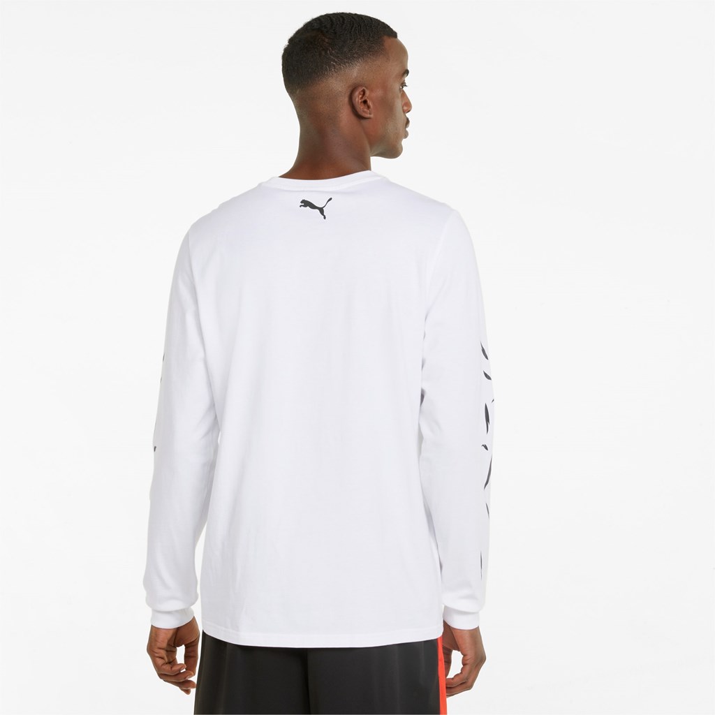 T Shirt Running Puma One of One Long Sleeve Basketball Homme Blanche | 2760985-UI