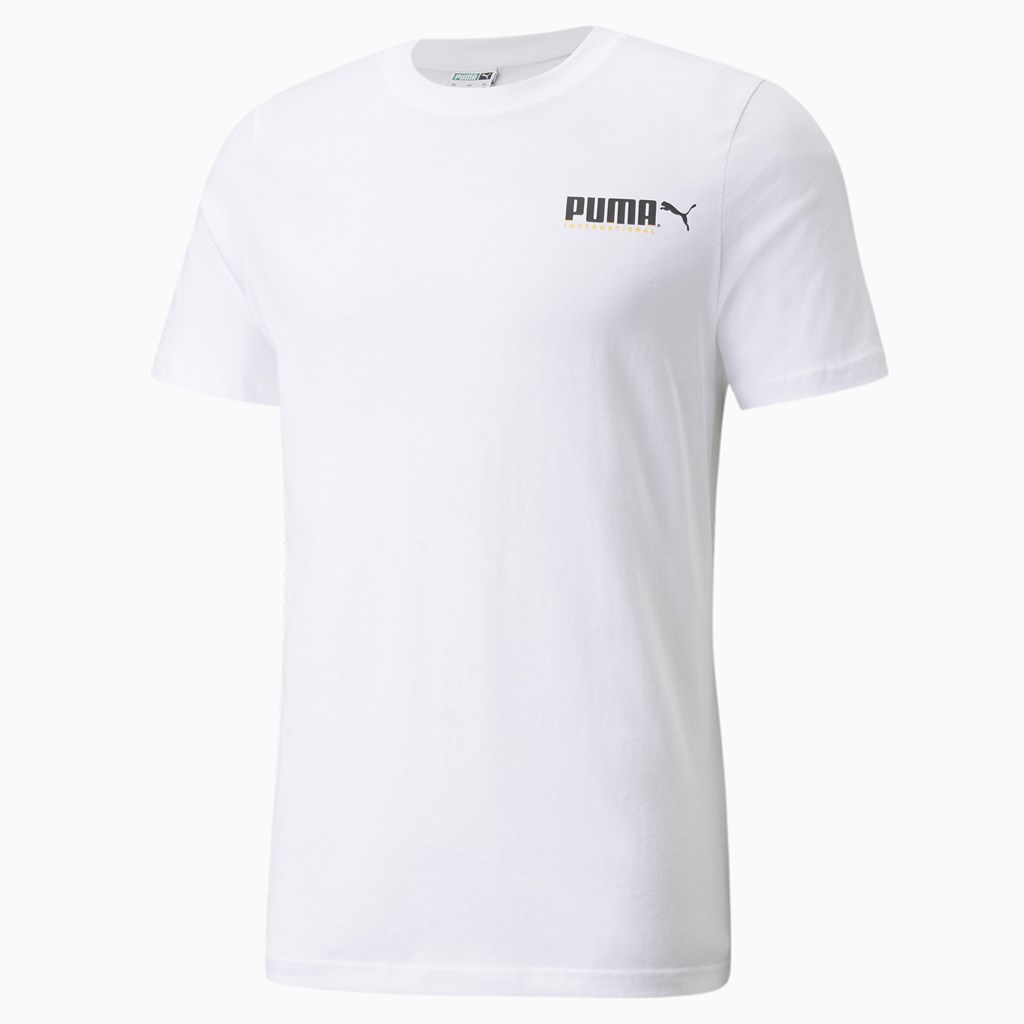 T Shirt Running Puma PUMA International Graphic Homme Blanche | 0695187-NF