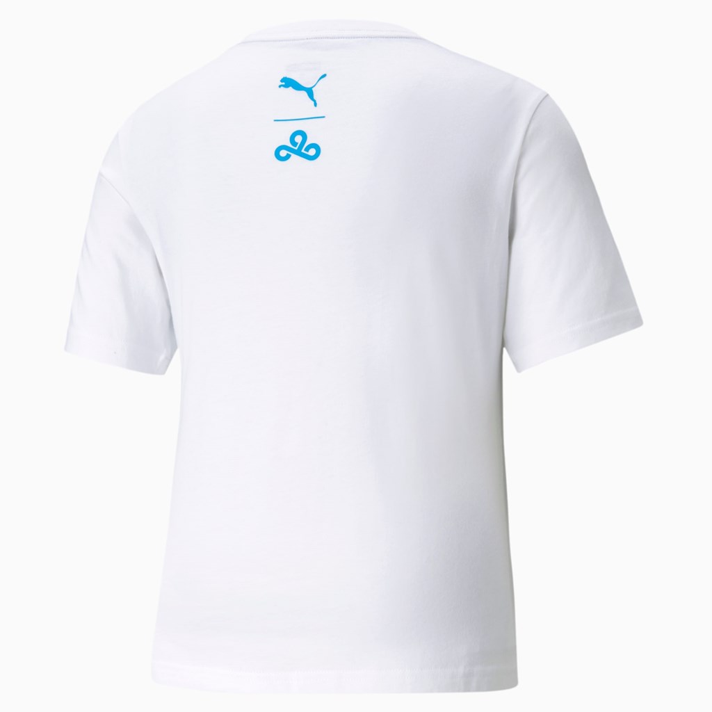 T Shirt Running Puma PUMA x CLOUD9 Graphic Esports Femme Blanche | 9718564-BJ