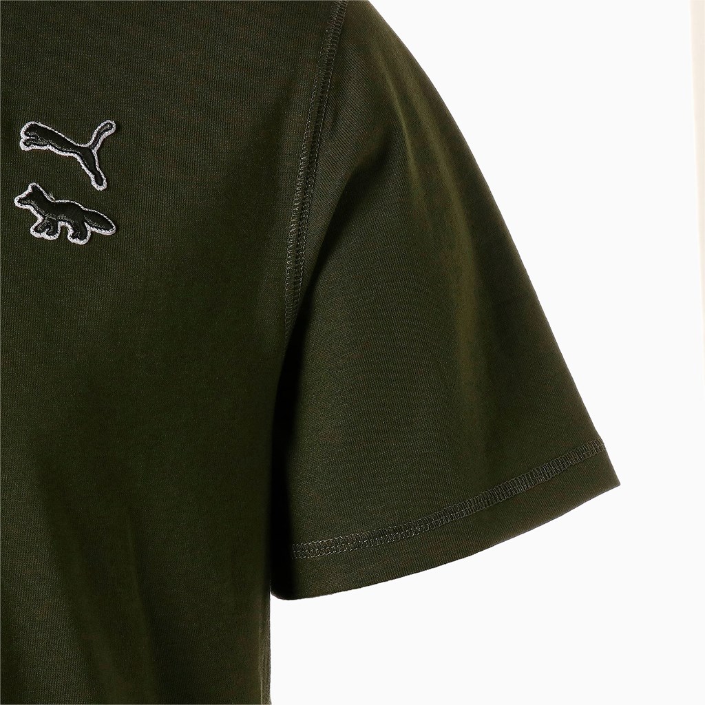 T Shirt Running Puma PUMA x MAISON KITSUNE Homme Vert | 9108672-UH