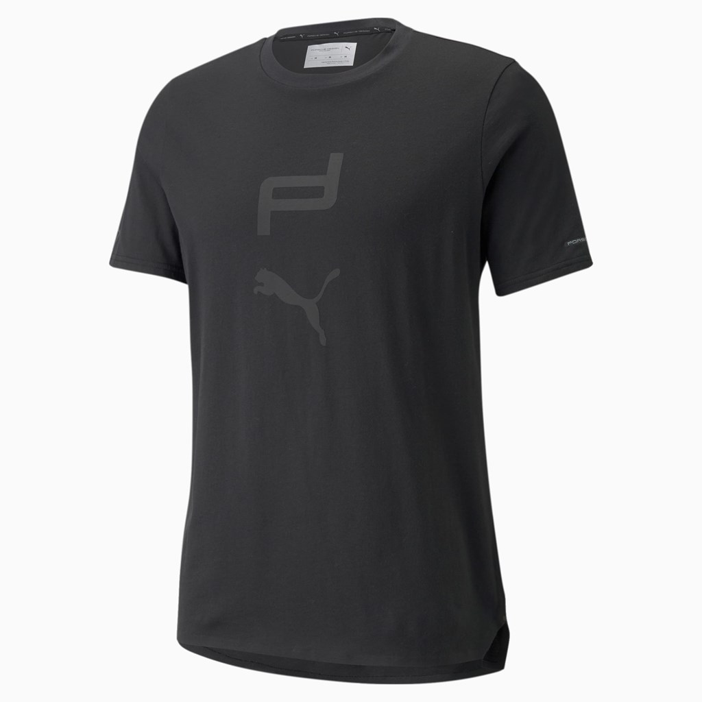 T Shirt Running Puma Porsche Design Graphic Homme Noir | 1248095-HE