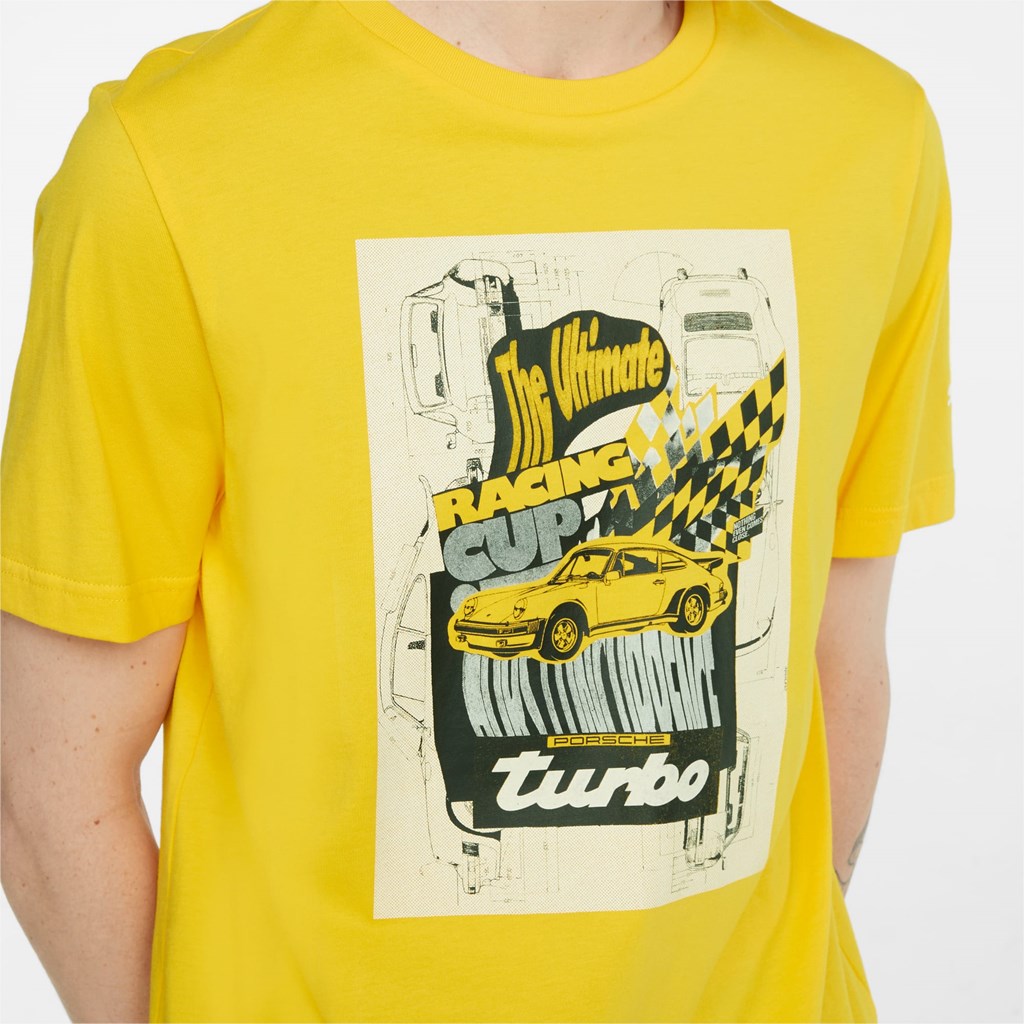 T Shirt Running Puma Porsche Legacy Graphic Homme Citron | 9637284-QK