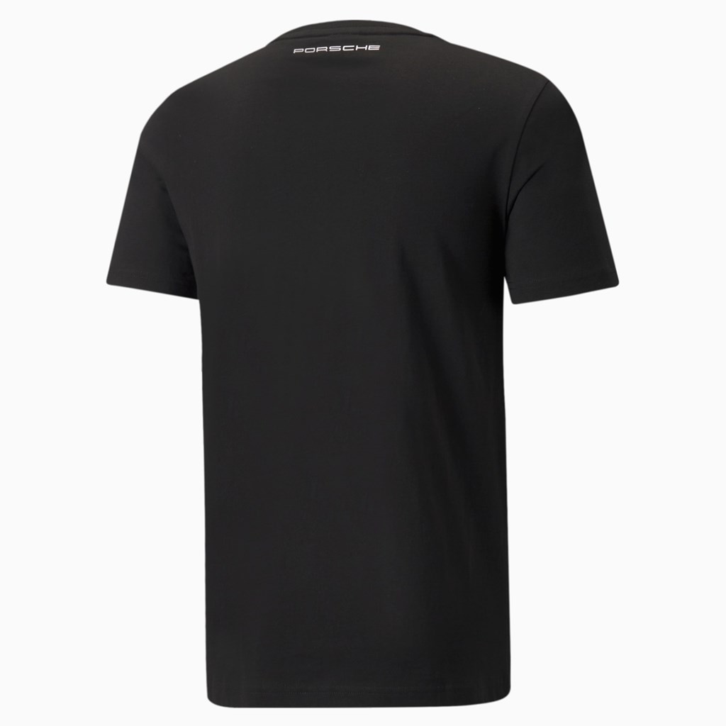 T Shirt Running Puma Porsche Legacy Logo Homme Noir | 3102654-SF