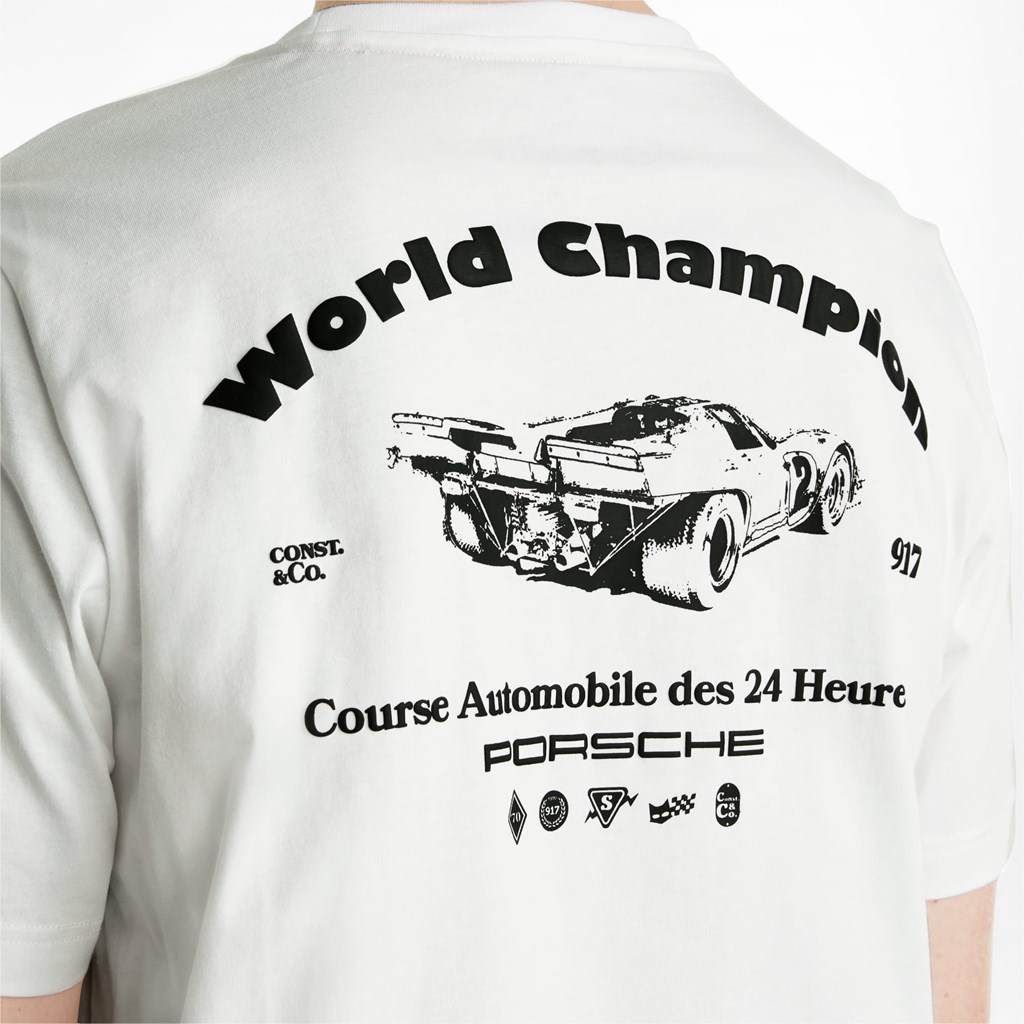 T Shirt Running Puma Porsche Legacy Statement Homme Blanche | 0317965-NK