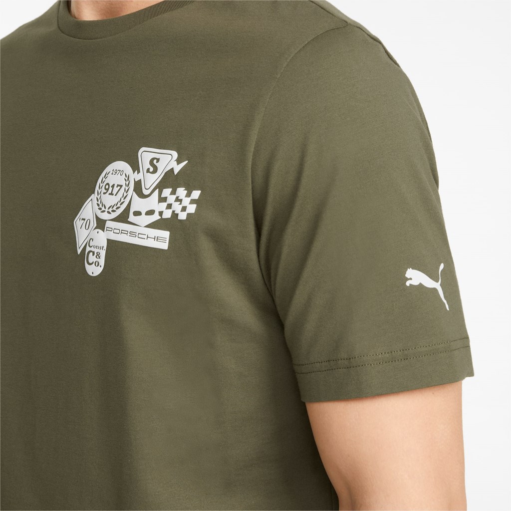 T Shirt Running Puma Porsche Legacy Statement Homme Vert Foncé | 9823170-UD