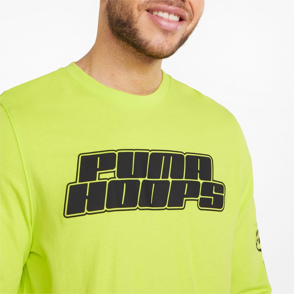 T Shirt Running Puma Qualifier Long Sleeve Basketball Homme Jaune | 3158249-AW