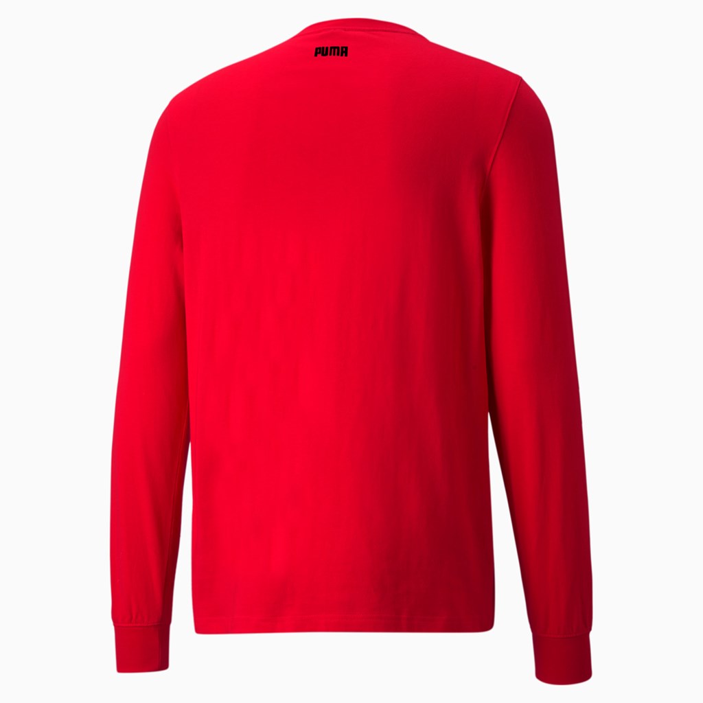 T Shirt Running Puma Scouted Long Sleeve Basketball Homme Rouge | 5967403-GZ