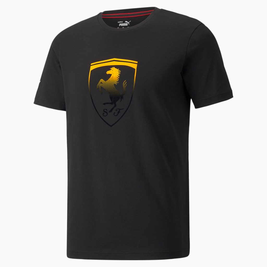 T Shirt Running Puma Scuderia Ferrari Race Big Shield Homme Noir | 5318964-QD