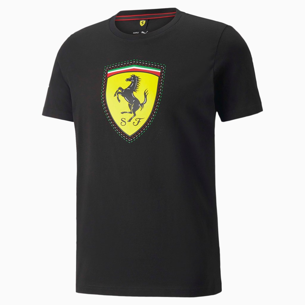 T Shirt Running Puma Scuderia Ferrari Race Color Shield Homme Noir | 6237908-VH