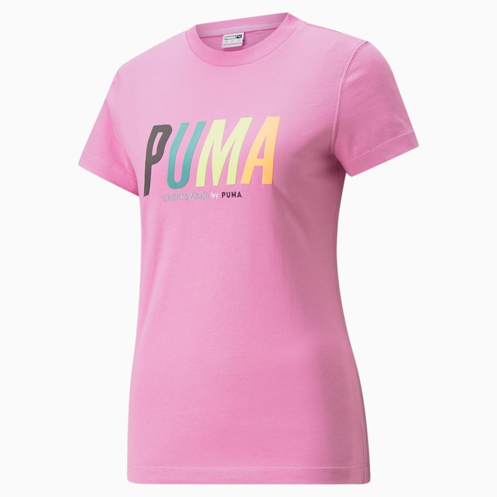 T Shirt Running Puma Sportswear by PUMA Graphic Femme Opera Mauve | 6210378-XG