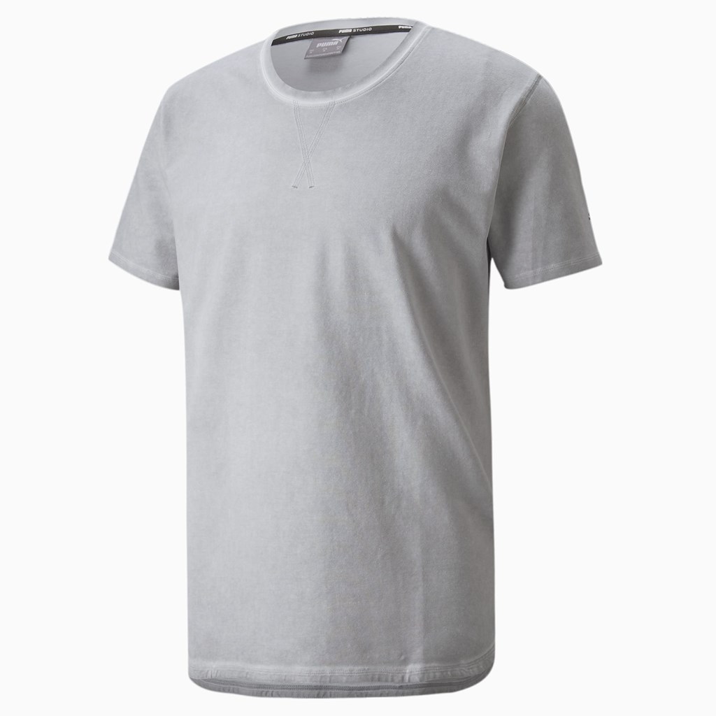 T Shirt Running Puma Studio Wash Course Homme Harbor Mist | 3175640-KE