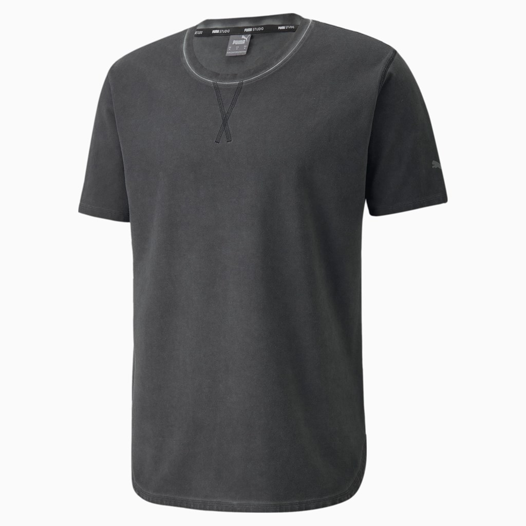 T Shirt Running Puma Studio Wash Course Homme Noir | 4189732-VK
