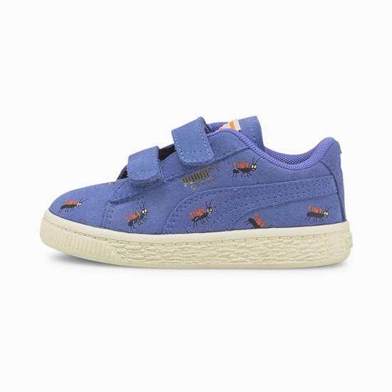 Baskets Puma PUMA x TINYCOTTONS Suede Toddler Fille Bleu Blanche | 5014279-XF