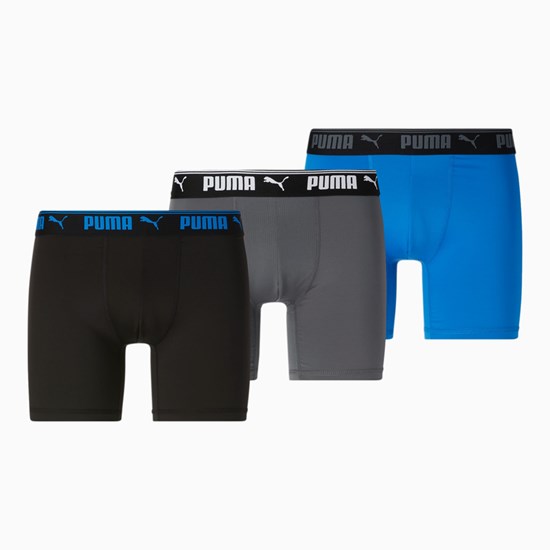 Briefs Puma Course Boxer Briefs [3 Pack] Homme Bleu Grise | 3704258-GI