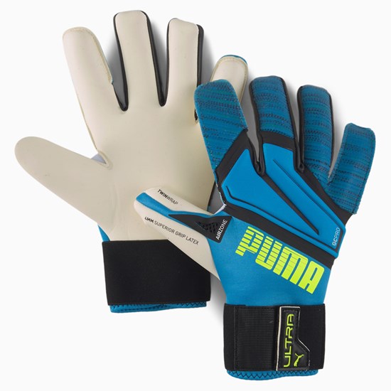 Gants Puma PUMA ULTRA Grip 1 Hybrid Pro Goalkeeper Homme Bleu Jaune | 2498367-OQ