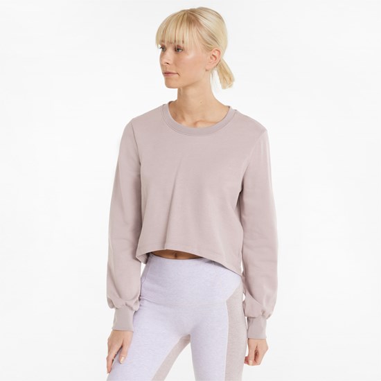Pullover Puma Exhale Relaxed Course Femme Quail | 3472089-TJ