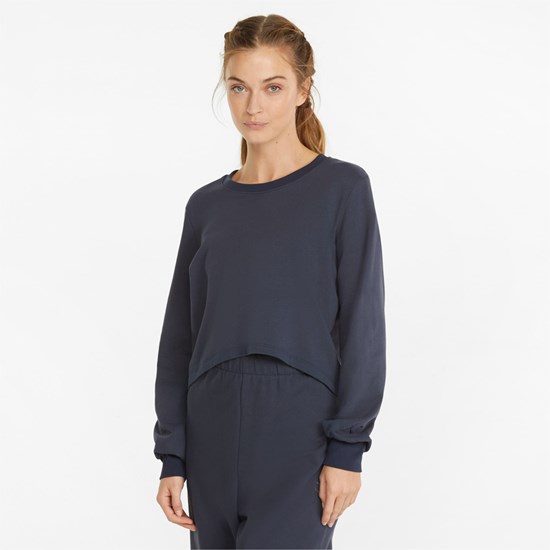 Pullover Puma Exhale Relaxed Course Femme Parisian Night | 4185692-MT